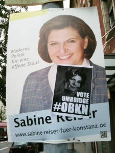 Wahlplakat mit erweitertem Meinungsbild... vote umbridge #obkn