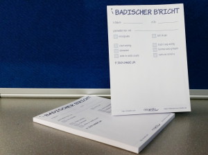 Telefonnotizblock - DIN A6 - Postkartenformat mit 50 Blatt: Badischer B'richt - s'isch gange um...