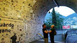 Eingang - ( (S) guardo Lugano Zeitungsunterführung Rüdiger, Roland und Graffiti - sottopassaggio pedonale di Besso a Lugano