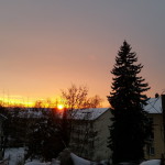 Letzter Sonnenuntergang mit Schnee in 2014