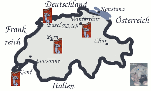 Landkarte Schweiz Konstanz Spielorte EM 08