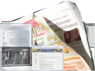 Collage Blogs und Zeitung